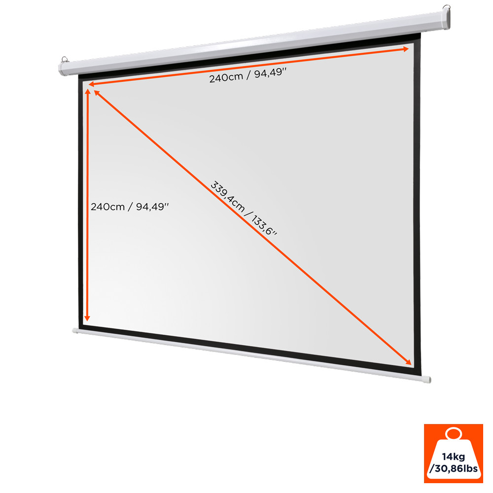 celexon basic Motor-Leinwand 135" | 240x240 cm 1:1 | elektrische Full-HD 4K Beamer-Leinwand für Heimkino oder Büro-Präsentationen | geeigent zur Deckenmontage oder Wandmontage | inkl. Fernbedienung celexon basic Motor-Leinwand 135" | 240x240 cm 1:1 | elektrische Full-HD 4K Beamer-Leinwand für Heimkino oder Büro-Präsentationen | geeigent zur Deckenmontage oder Wandmontage | inkl. Fernbedienung