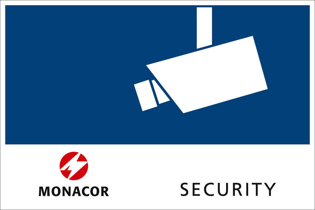 MONACOR CCTV-LABL/OS Aufkleber Sec. 120x80mm, Au