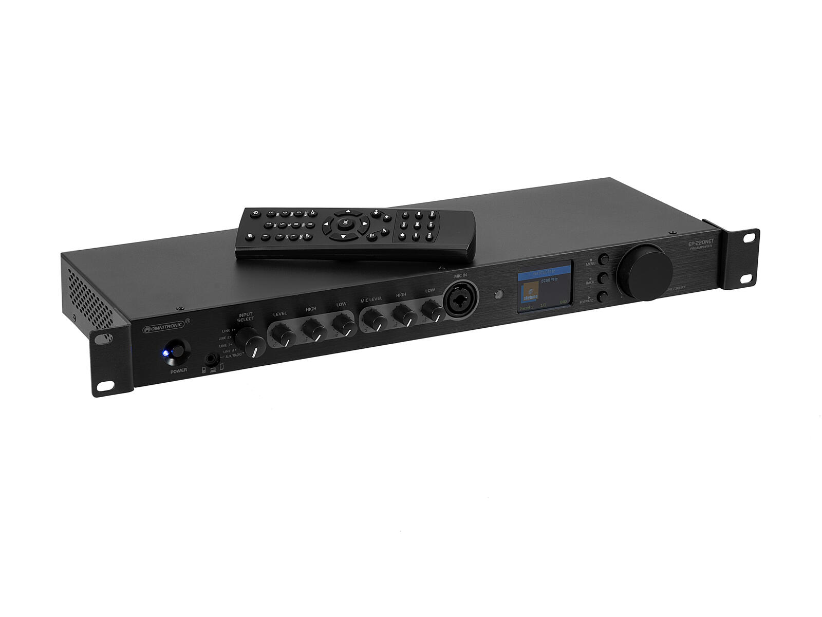 OMNITRONIC EP-220NET Vorverstärker mit Internetradio, DAB+ und Bluetooth OMNITRONIC EP-220NET Vorverstärker mit Internetradio, DAB+ und Bluetooth