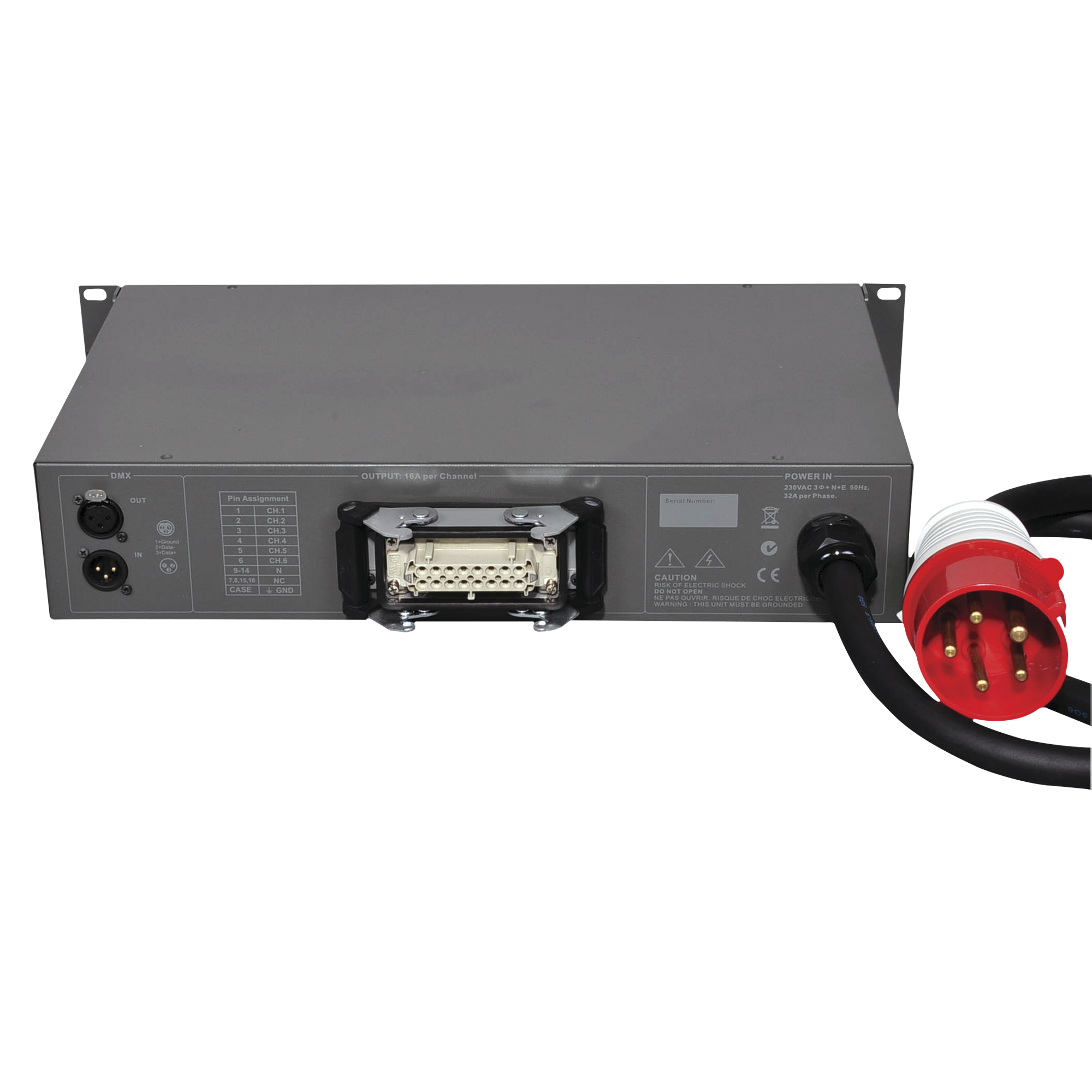 Showtec DDP-610 MKII Digitales Dimmerpack mit sechs Kanälen, 10-A-Sicherung, mehrpolig