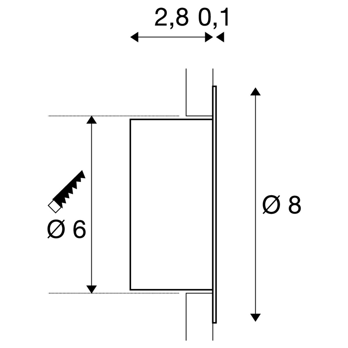 WORO Indoor LED Wandeinbauleuchte 2700K weiß