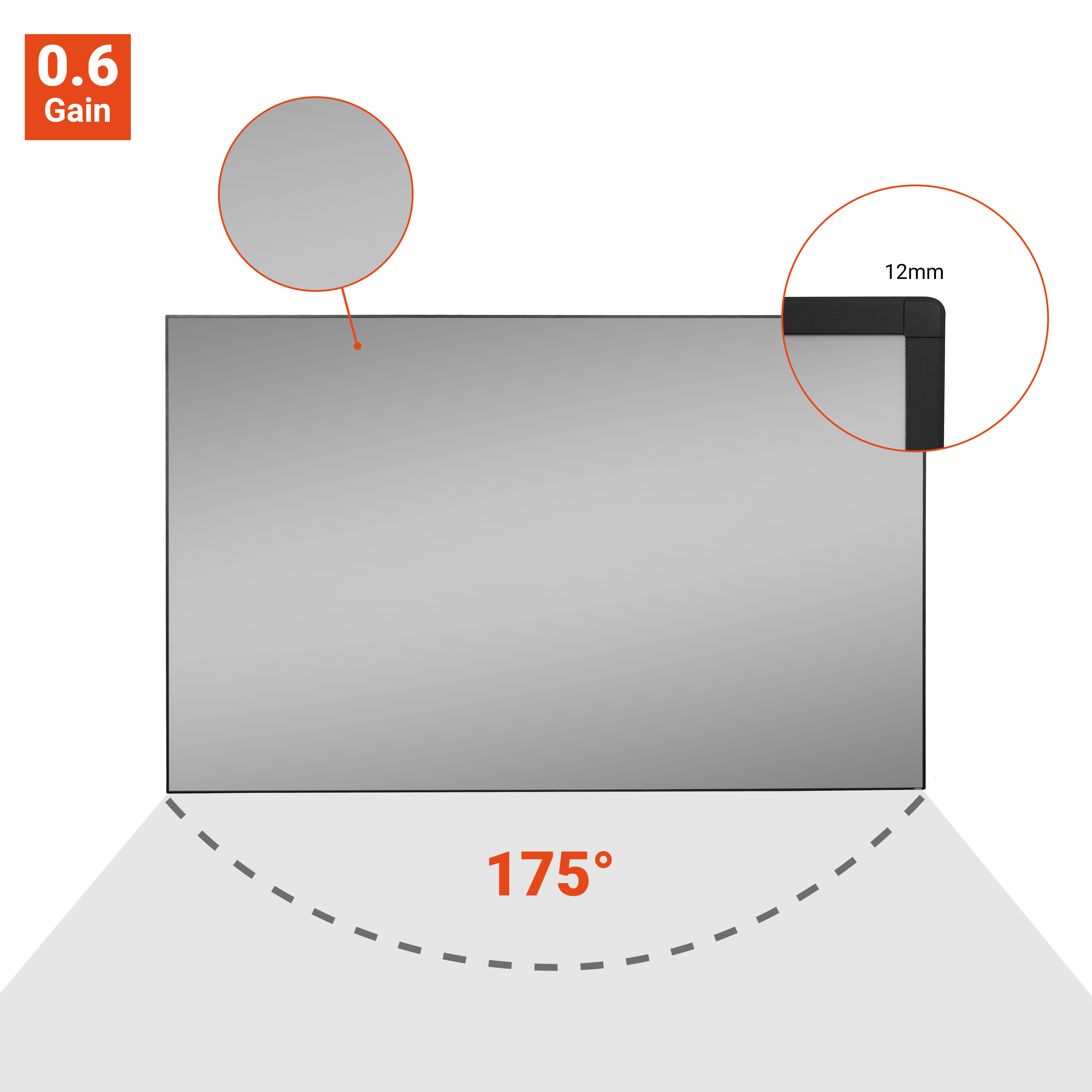 celexon CLR HomeCinema UST Hochkontrast-Rahmenleinwand 100", 220 x 124cm