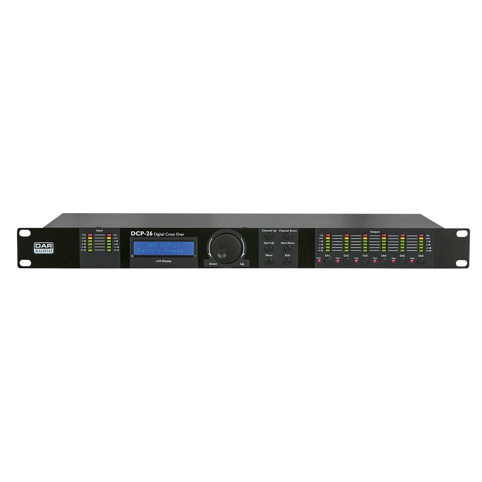 DAP DCP-26 MKII 6-channel digital crossover Digitaler Crossover mit 6 Kanälen DAP DCP-26 MKII 6-channel digital crossover Digitaler Crossover mit 6 Kanälen