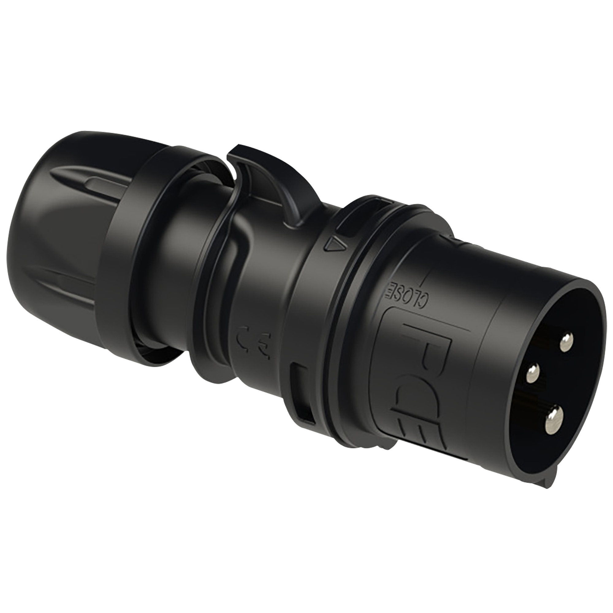 PCE CEE 32 A/240 V 3-P Plug Male Black - SHARK series Schwarz - SHARK-Serie