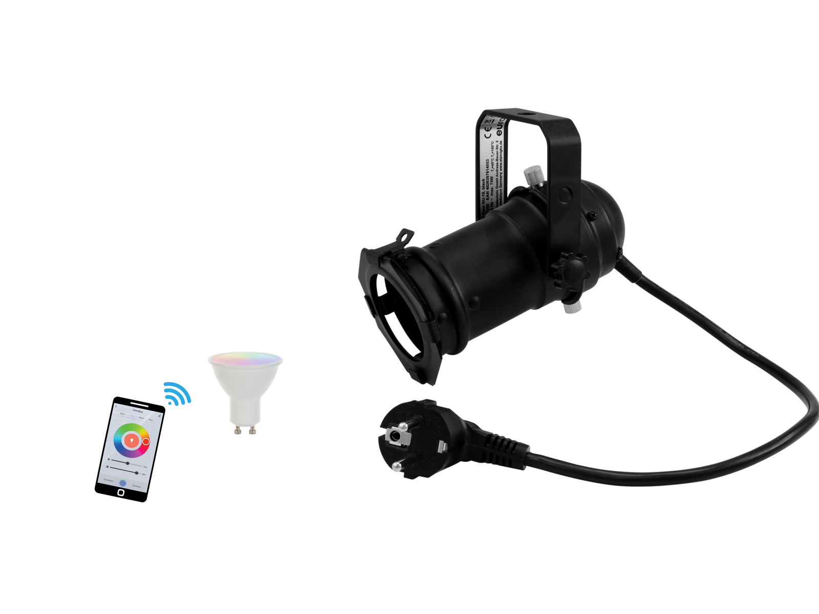 EUROLITE Set PAR-16 Spot sw + LED GU10 RGB/WW/CW WiFi