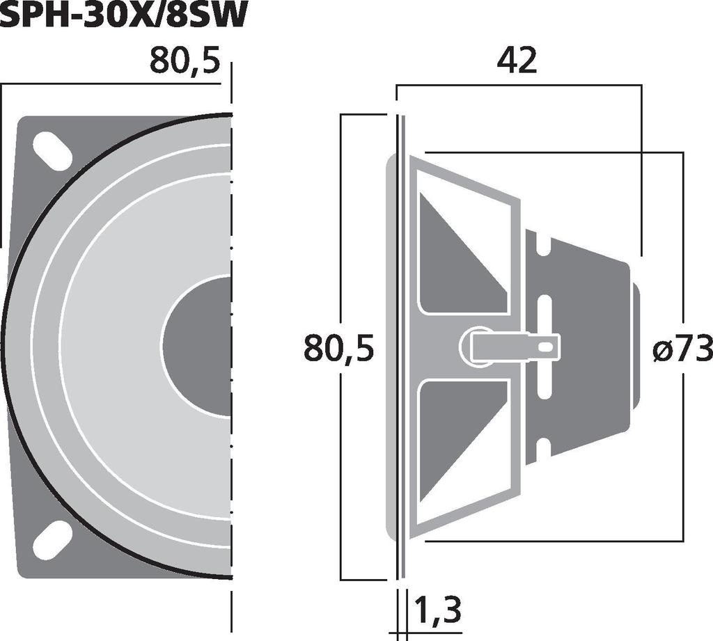 MONACOR SPH-30X/8SW High-Quality-Hi-Fi-Breitbänder, 20 W, 8 Ω, mit schwarzer Kevlar-Membran