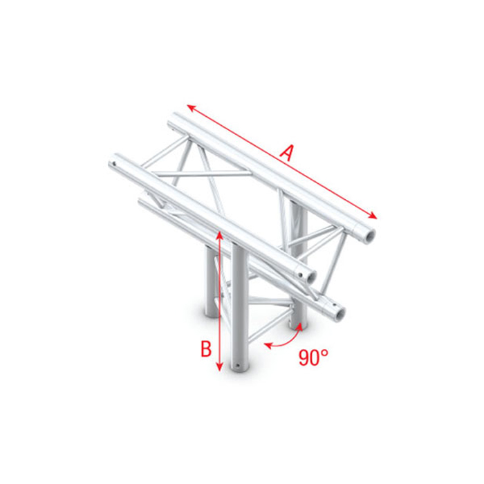 Milos Deco-22 Triangle truss - T-Cross up/down 3-way ATM37 - 90° corner