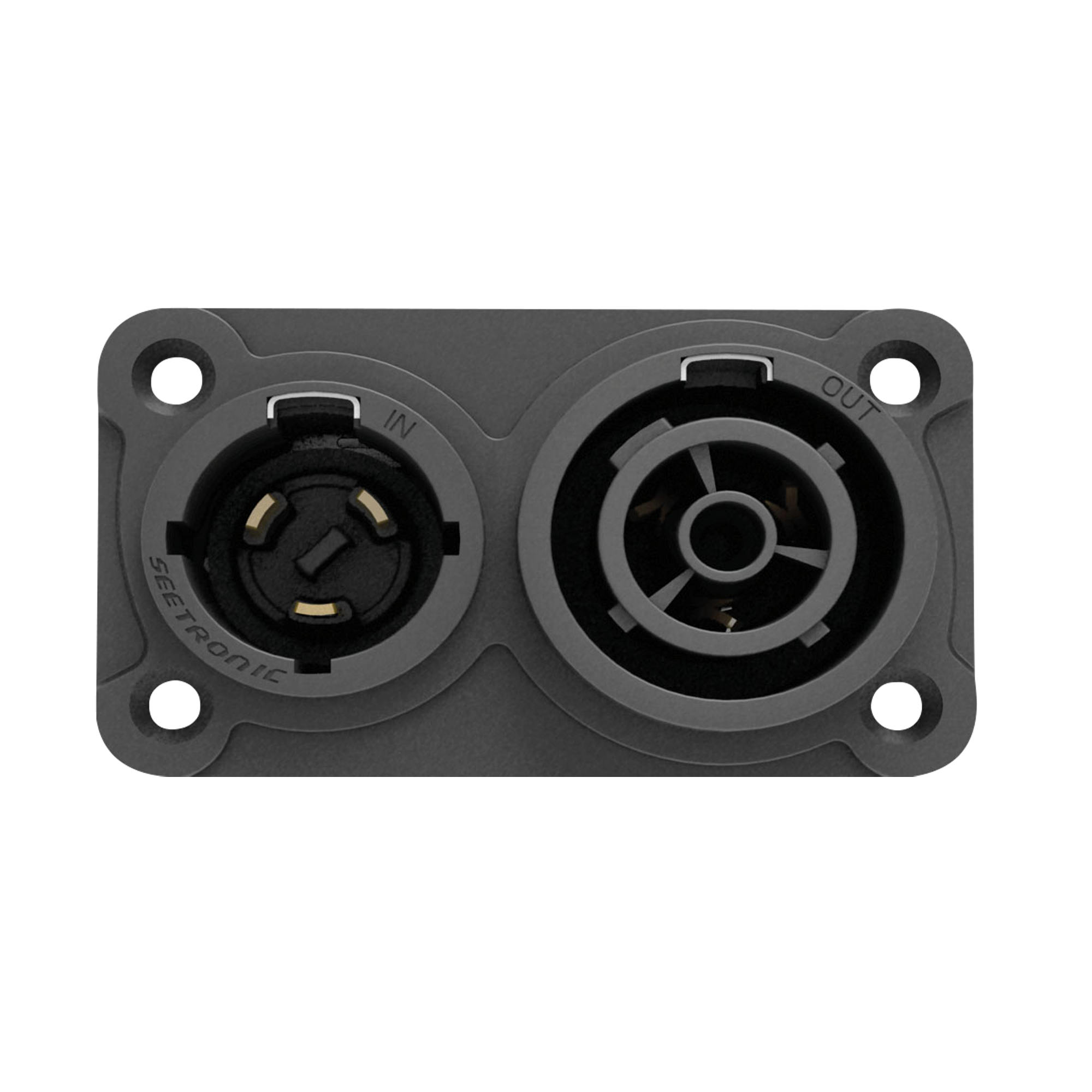 SEETRONIC Power Pro True Inlet/Outlet Combination Chassis Verriegelbarer Netzanschluss mit 20A