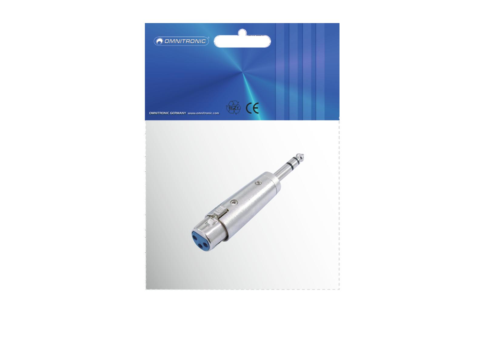 OMNITRONIC Adapter XLR(F)/Klinke(M) stereo OMNITRONIC Adapter XLR(F)/Klinke(M) stereo