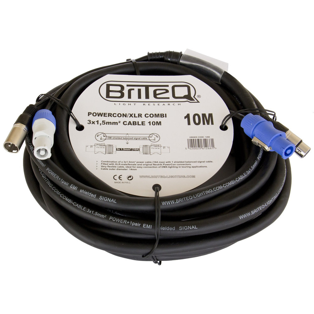 HILEC Powercon/XLR PRO Combi Cable 10m 