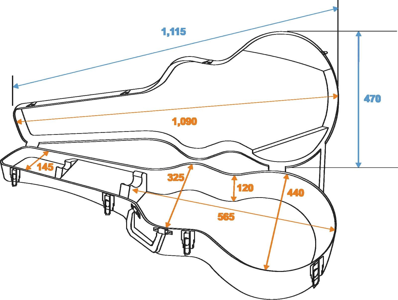 DIMAVERY ABS-Case für Jumbo Akustik DIMAVERY ABS-Case für Jumbo Akustik
