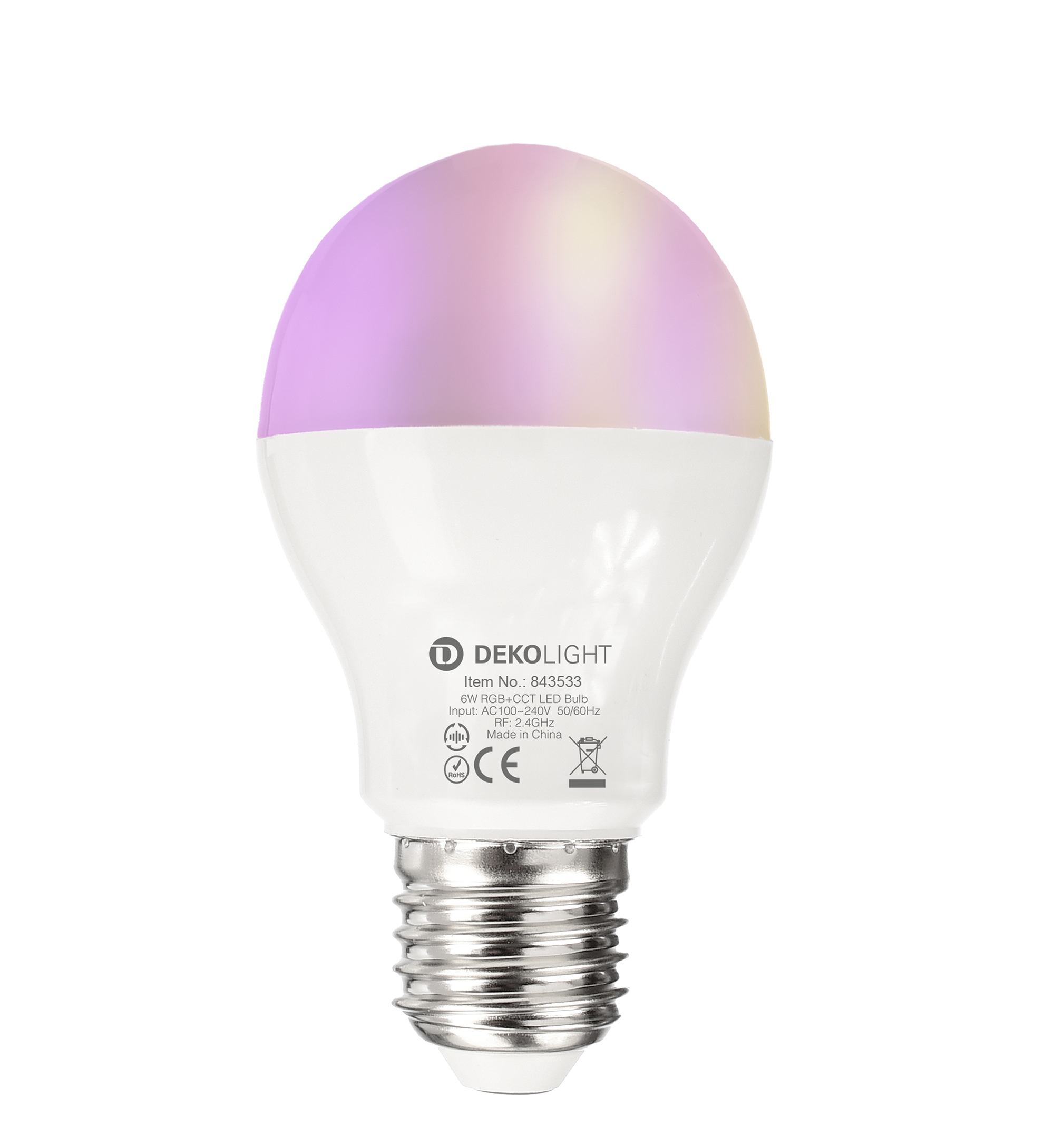 RF-smart, E27, Rf+Zigbee, 6 W, RGB+2700-6500 K, 220 Grad