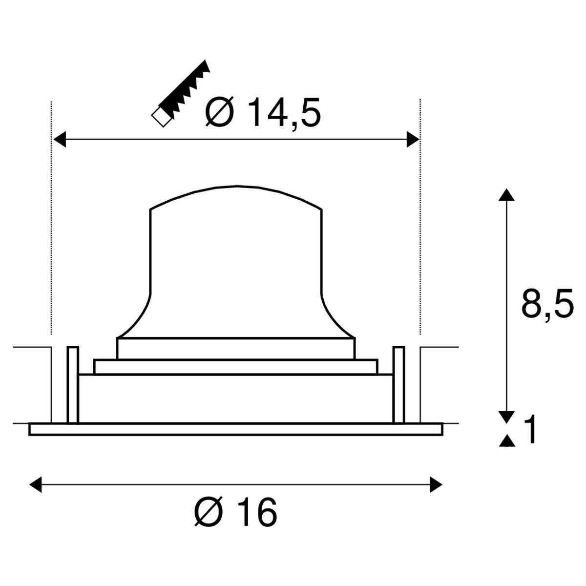 NUMINOS DL L, Indoor LED Deckeneinbauleuchte weiß/schwarz 4000K 20° kardanisch dreh- und schwenkbar