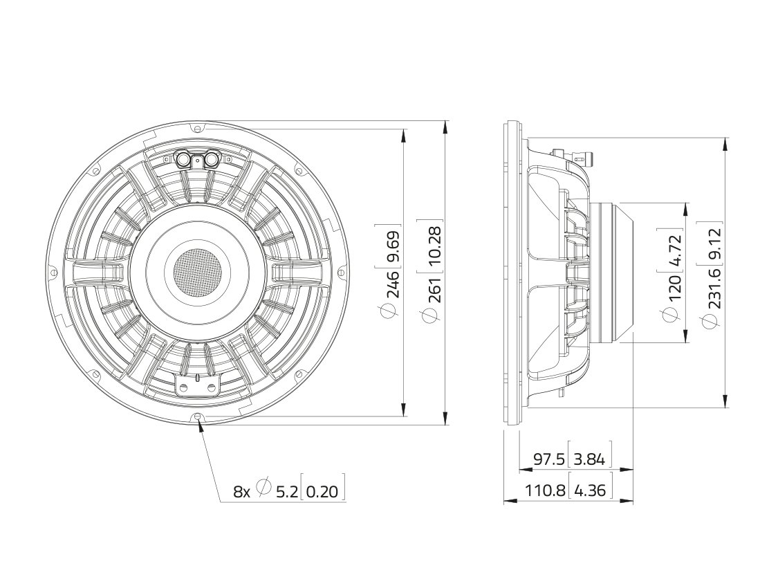 LAVOCE WAN103.01 10 Zoll Woofer, Neodym, Alukorb LAVOCE WAN103.01 10 Zoll Woofer, Neodym, Alukorb