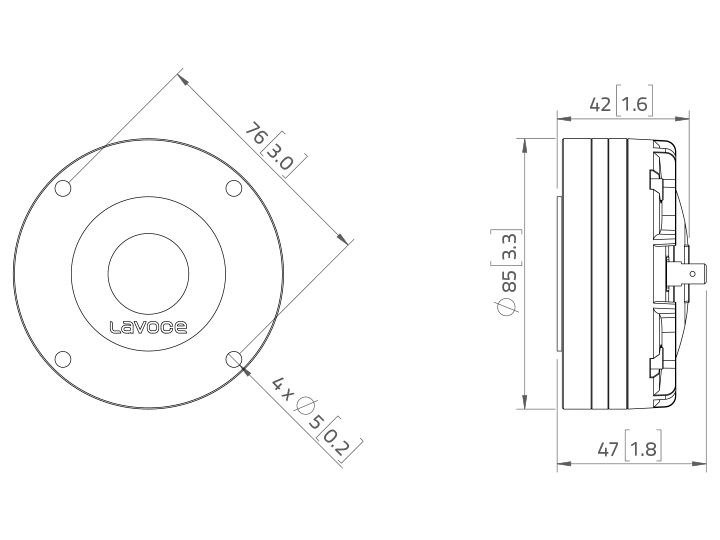 LAVOCE DN10.17T 1 Zoll Kompressionstreiber, Neodym LAVOCE DN10.17T 1 Zoll Kompressionstreiber, Neodym