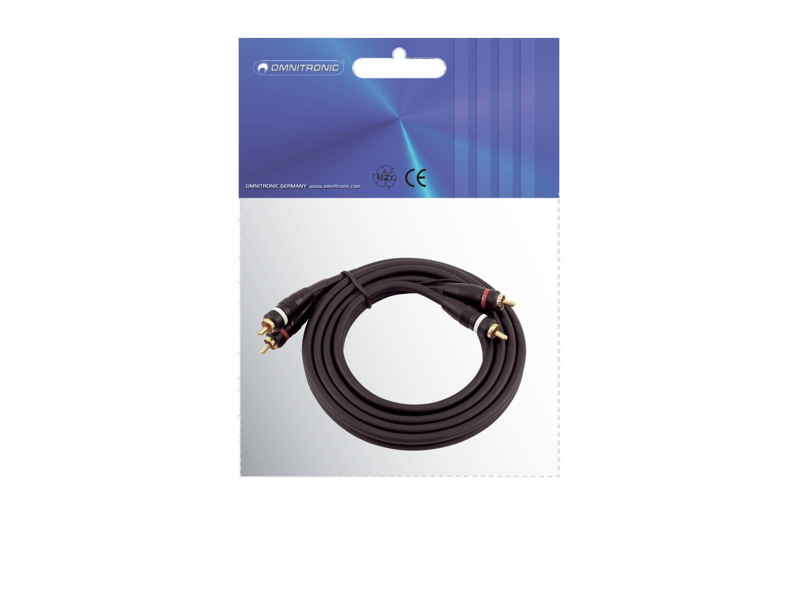 OMNITRONIC Cinch Kabel 2x2 Erdung 1,5m OMNITRONIC Cinch Kabel 2x2 Erdung 1,5m