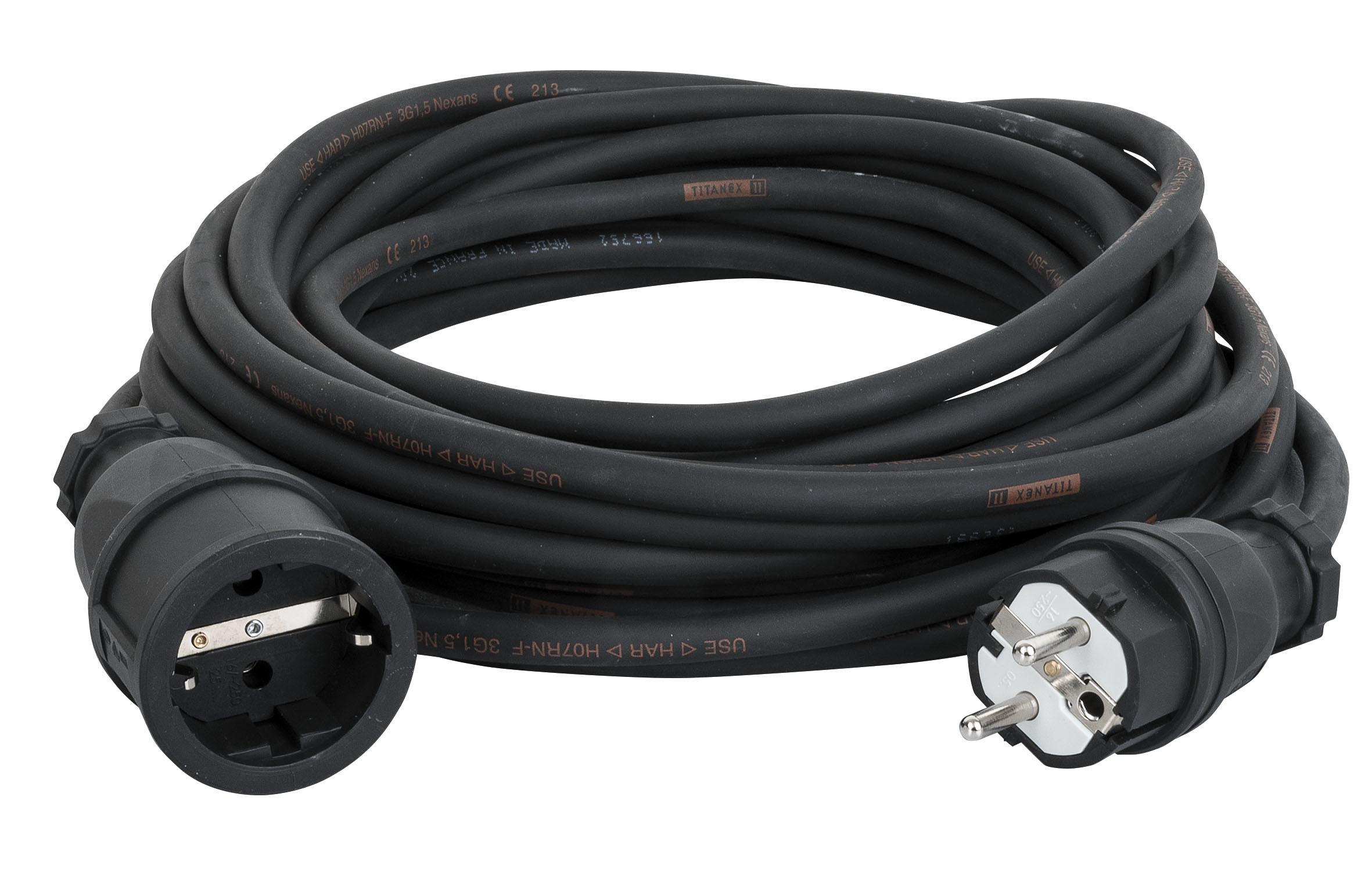 DAP Ext. Cable Schuko/Schuko Titanex with PCE 3 x 1.5 mm² 20 m 3 x 1,5 mm Titanex mit PCE