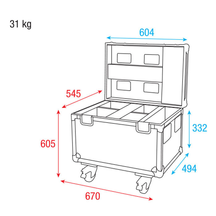 SHOWTEC Case for 4x Phantom 65 Flight Case SHOWTEC Case for 4x Phantom 65 Flight Case