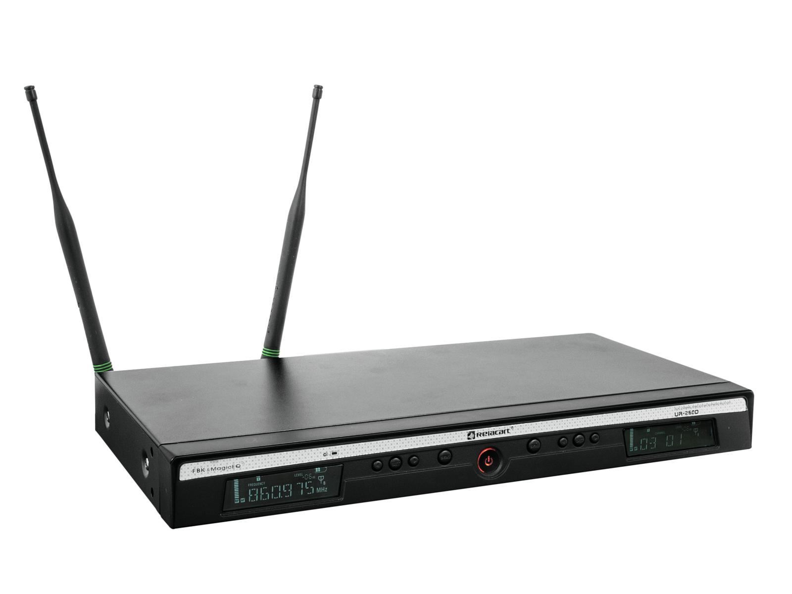 RELACART UR-260D 2-Kanal-UHF-Empfänger 823-832 + 863-865 MHz RELACART UR-260D 2-Kanal-UHF-Empfänger 823-832 + 863-865 MHz