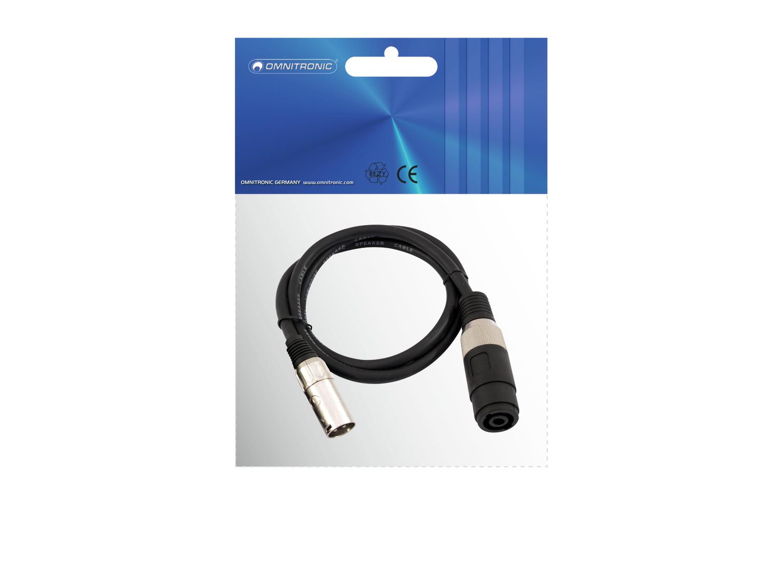 OMNITRONIC Adapterkabel Speaker(F)/XLR(M) 1m sw